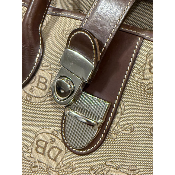 Vintage Dooney & Bourke Monogram Tote Bag DL50C W8 Tan/Brown Canvas Leather - Picture 8 of 12